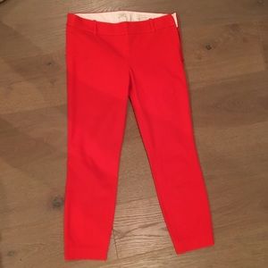 J Crew stretch crop pants (red)